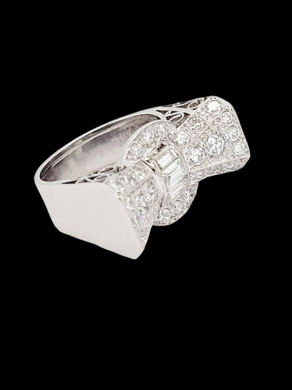 Flambouant 1940's stylised diamond bow dress ring SKU: 6946 DBGEMS - image 3