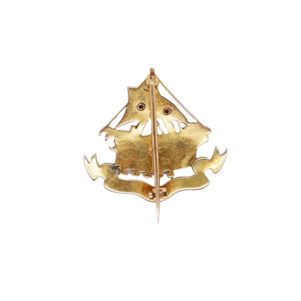 Vintage 9 ct. gold and enamel Punjab regimental brooch - image 2