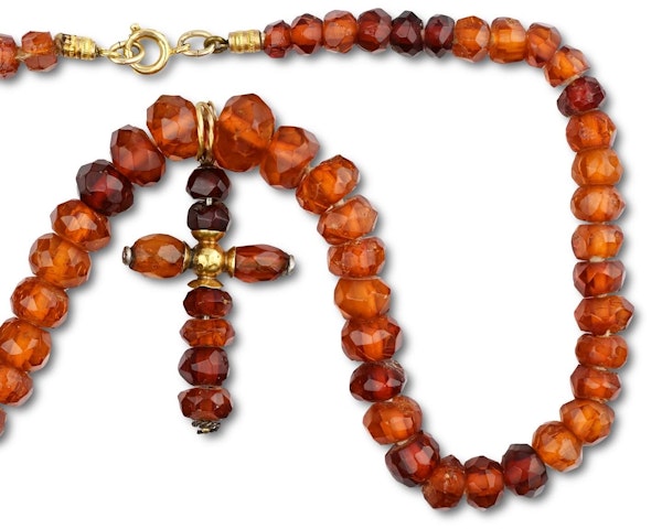 Gold and faceted amber necklace. European, 19th century. - image 2