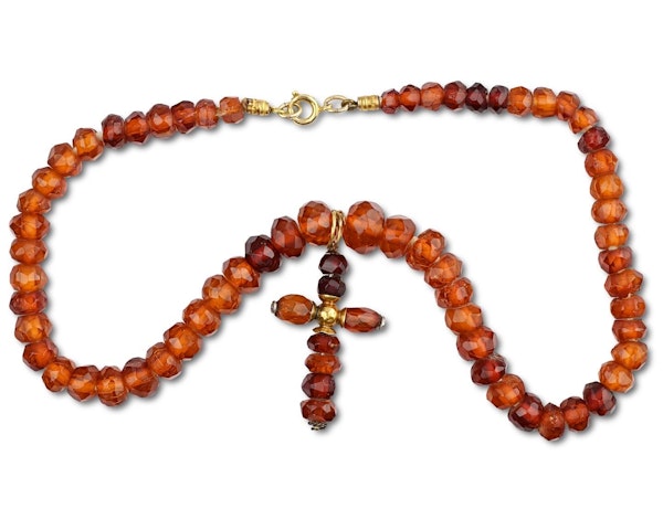 Gold and faceted amber necklace. European, 19th century. - image 3