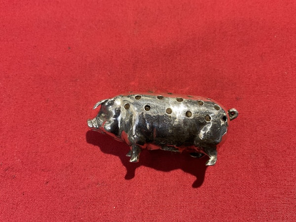 A silver pig antique pin cushion - image 2