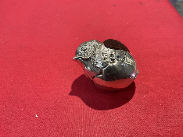 An antique silver chick pin cushion - image 3
