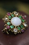 A very finely worked Opal, Colombian Emerald, Burmese Ruby & Diamond, 18ct Yellow Gold Brooch, attributed to Harvey & Gore (London). Circa 1890. - image 2
