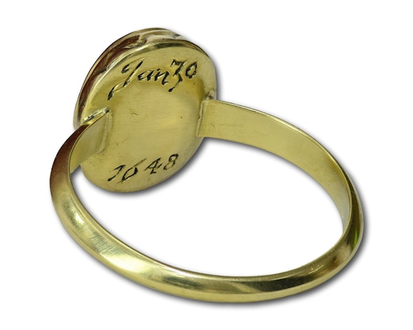 Important royalist gold ring with a portrait of King Charles I, c.1600-1648/9. - image 3