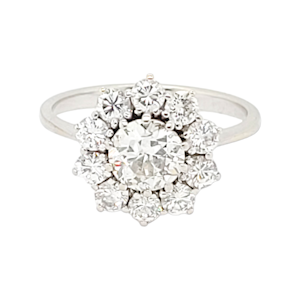 Vintage diamond cluster engagement ring SKU: 6943 DBGEMS