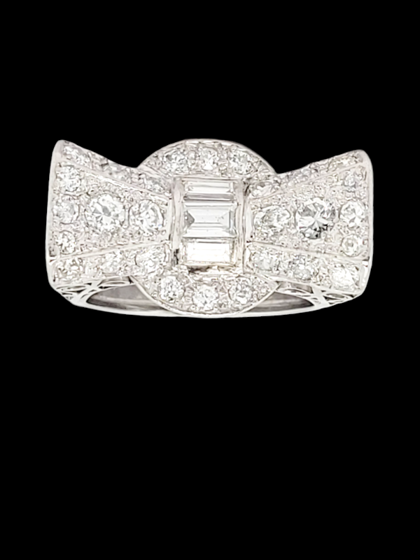 Flambouant 1940's stylised diamond bow dress ring SKU: 6946 DBGEMS - image 1