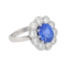 Sapphire and diamond cluster engagement ring SKU: 6950 DBGEMS - image 1