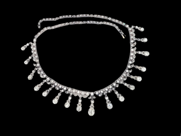 Fabulous Antique diamond fringe necklace SKU: 6958 DBGEMS - image 1