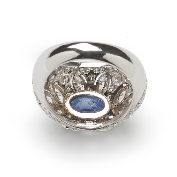 Vintage Diamond, Sapphire And Platinum Bombé Ring, Circa 1960 - image 3