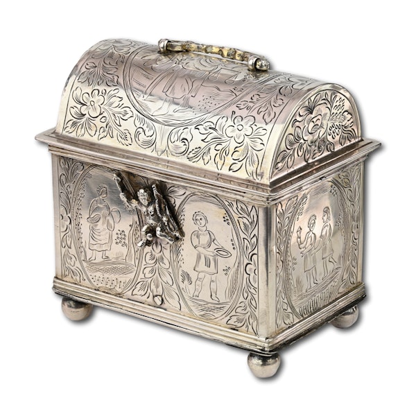Silver Knottekistje or marriage casket. Dutch, 19th century or earlier. - image 6
