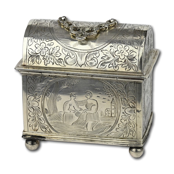 Silver Knottekistje or marriage casket. Dutch, 19th century or earlier. - image 4