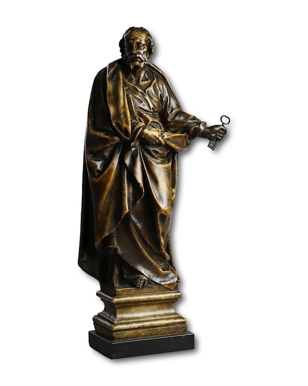 Alabaster sculpture of Saint Peter. Flemish, late 16th century. - image 4