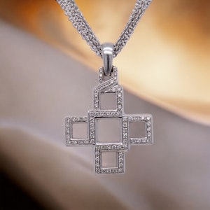 Contemporary Italian Diamond Cross.