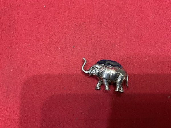 Antique silver elephant pin cushion - image 4