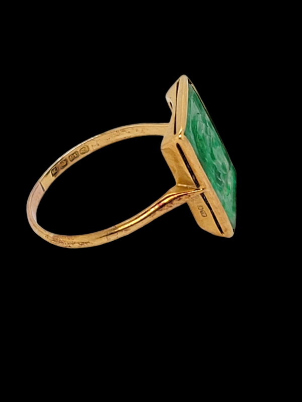 Antique carved jade ring SKU: 6977 DBGEMS - image 2