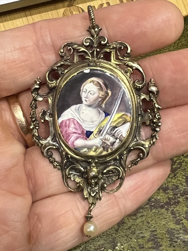 Silver gilt pendant with an enamel of Judith with the head of Holofernes. - image 11