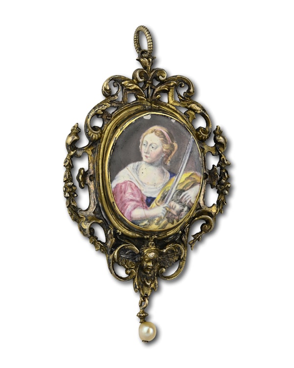 Silver gilt pendant with an enamel of Judith with the head of Holofernes. - image 5