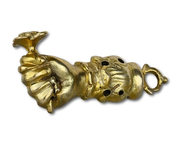 Silver gilt pomander pendant in the form of a figa. German, early 17th century. - image 2