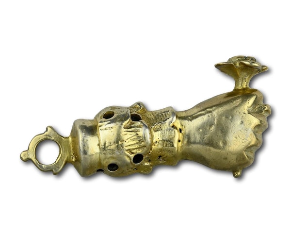 Silver gilt pomander pendant in the form of a figa. German, early 17th century. - image 3