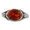Silver ring set with a vibrant orange paste. French, late 18th century. - image 1