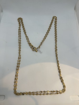 Lovely and wearable Art Nouveau French 18ct gold long chain at Deco&Vintage Ltd