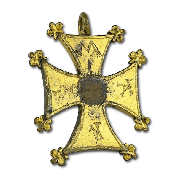 Substantial medieval gilt bronze pectoral cross. French, 15th century. - image 5