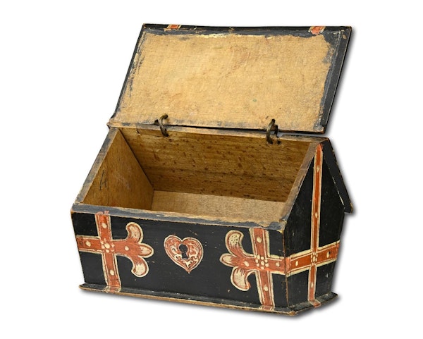 Miniature painted beech casket dated 1596. German, late 16th century. - image 3