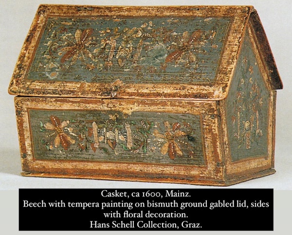 Miniature painted beech casket dated 1596. German, late 16th century. - image 11