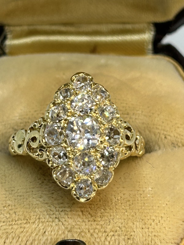 Sweet Victorian French 18ct gold diamond ring at Deco&Vintage Ltd - image 2