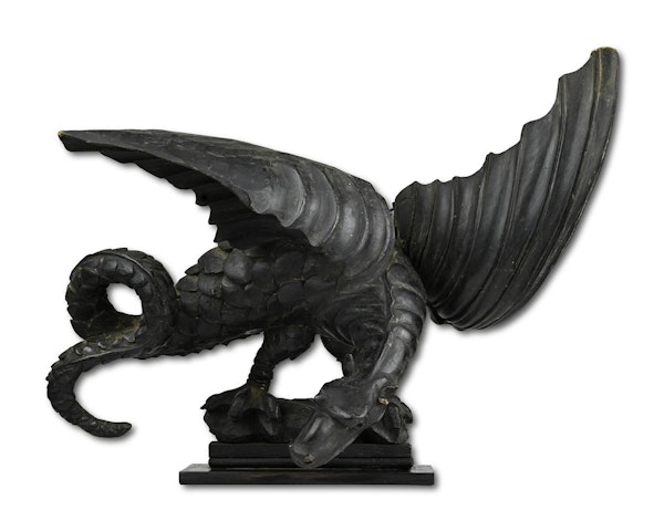 Ebonised wooden sculpture of a dragon. English, 19th century. - image 6