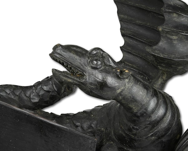 Ebonised wooden sculpture of a dragon. English, 19th century. - image 2