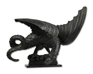 Ebonised wooden sculpture of a dragon. English, 19th century.