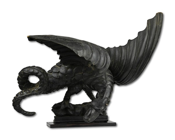 Ebonised wooden sculpture of a dragon. English, 19th century. - image 1