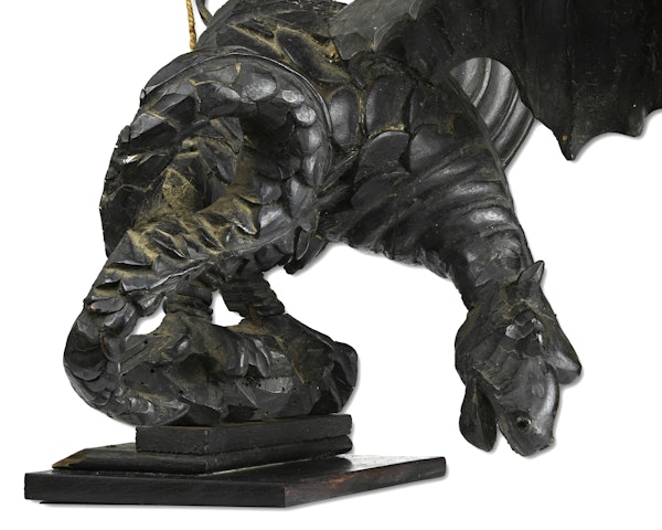 Ebonised wooden sculpture of a dragon. English, 19th century. - image 5