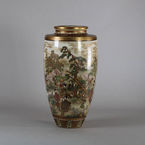 Extremely fine Japanese Satsuma earthenware vase by Okamoto Ryozan, Meiji (1868-1912) - image 4