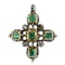 A gold and silver cross set with table cut emeralds and diamonds.  Spanish, early 18th century. - image 1