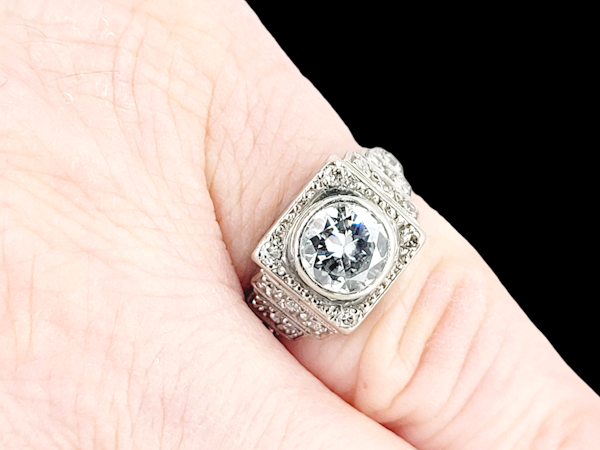 Art deco diamond engagement ring SKU: 7001 DBGEMS - image 3