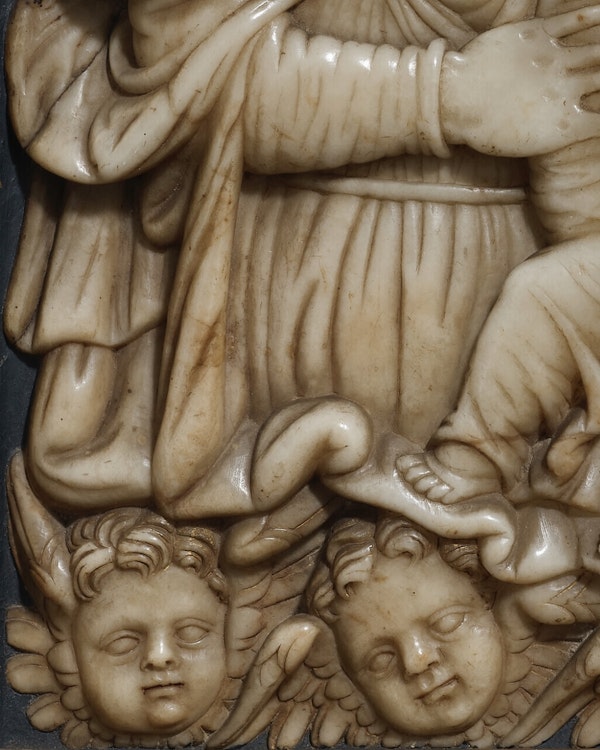 Alabaster relief of the Virgin and child with angels. Spanish, 16th century. - image 4