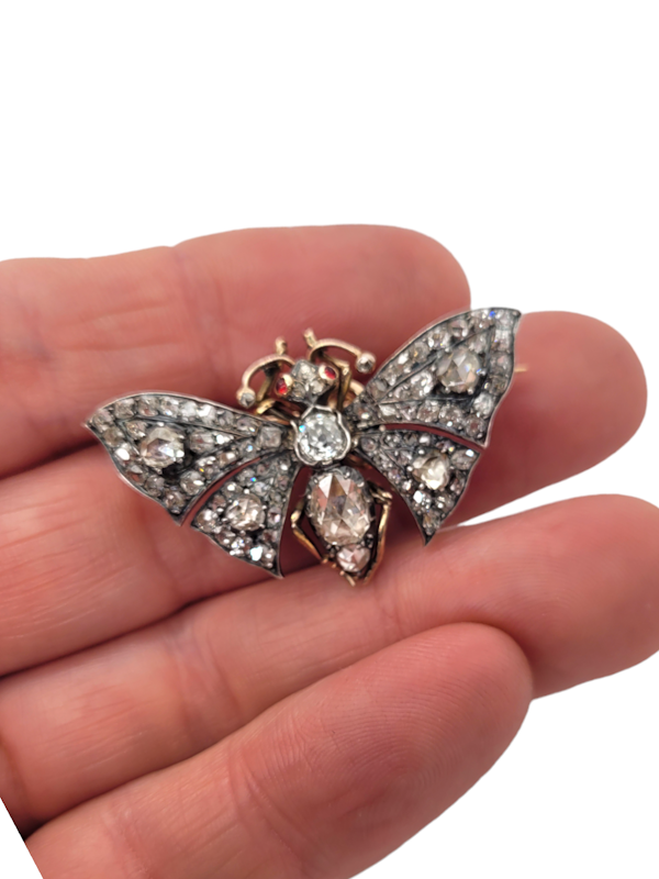 Antique diamond butterfly brooch SKU: 6999 DBGEMS - image 4