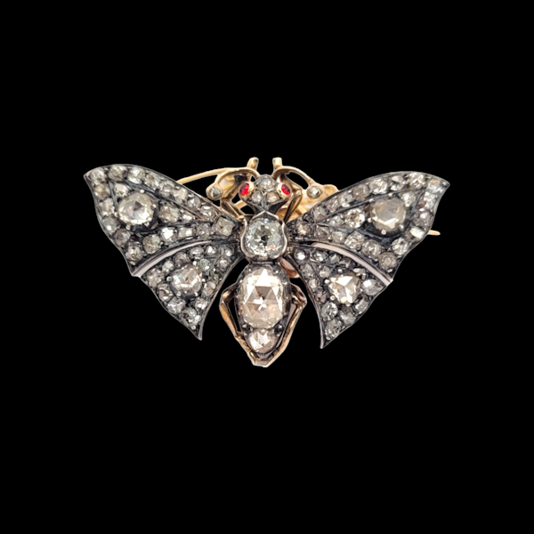 Antique diamond butterfly brooch SKU: 6999 DBGEMS - image 2