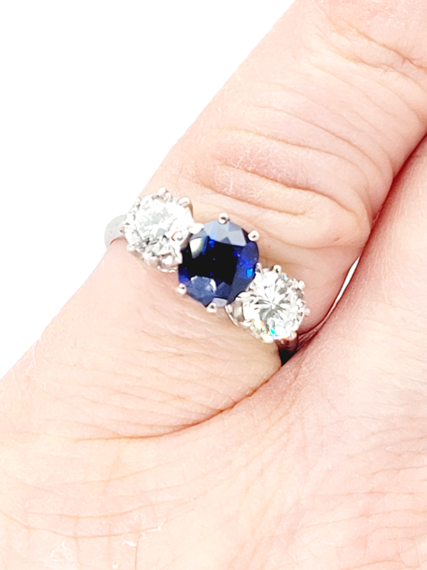 Natural sapphire and diamond engagement ring SKU: 7009 DBGEMS - image 2