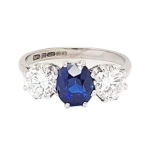 Natural sapphire and diamond engagement ring SKU: 7009 DBGEMS
