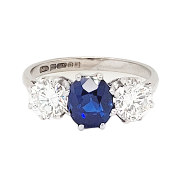 Natural sapphire and diamond engagement ring SKU: 7009 DBGEMS - image 1
