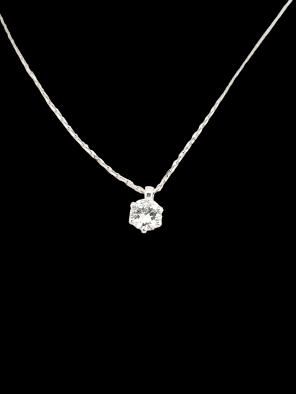 0.85cts diamond single stone diamond pendant and chain SKU: 7010 DBGEMS - image 2