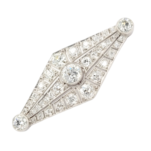Art deco diamond lozenge shaped brooch SKU: 7011 DBGEMS - image 1