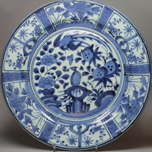 Japanese blue and white Arita dish, circa 1700