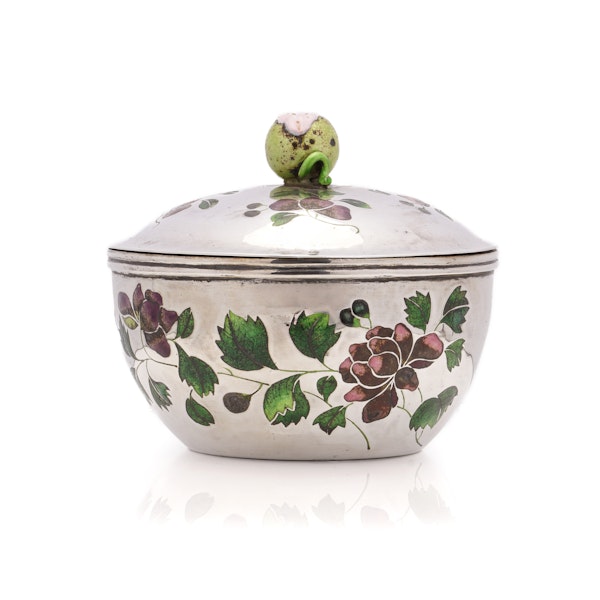 Chinese silver and enamel butter dish, 19 century - image 2