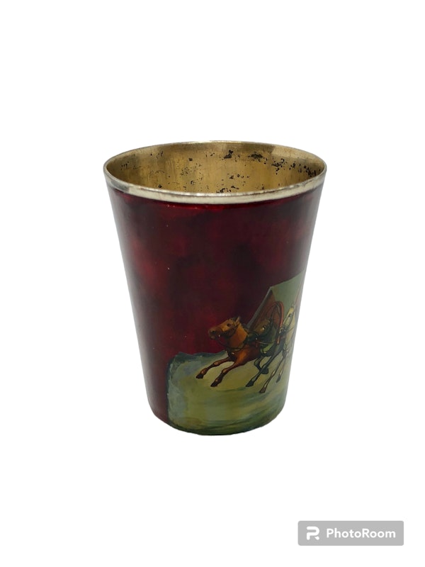 Russian silver and enamel vodka cup, Moscow 1896 - image 4