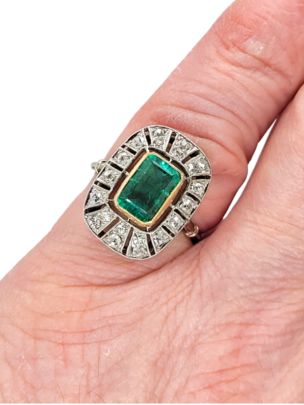 Art deci emerald and diamond engagement ring SKU: 7026 DBGEMS - image 2