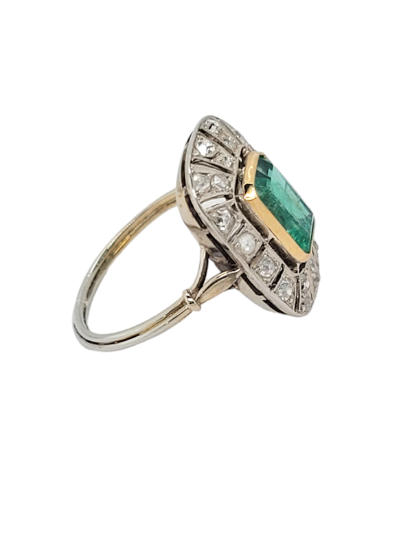 Art deci emerald and diamond engagement ring SKU: 7026 DBGEMS - image 3